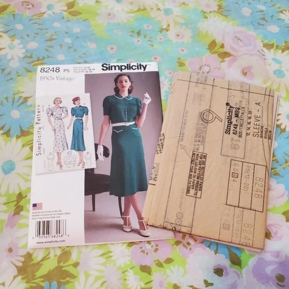 NEW Simplicity Vintage 1940's Dress Sewing Pattern